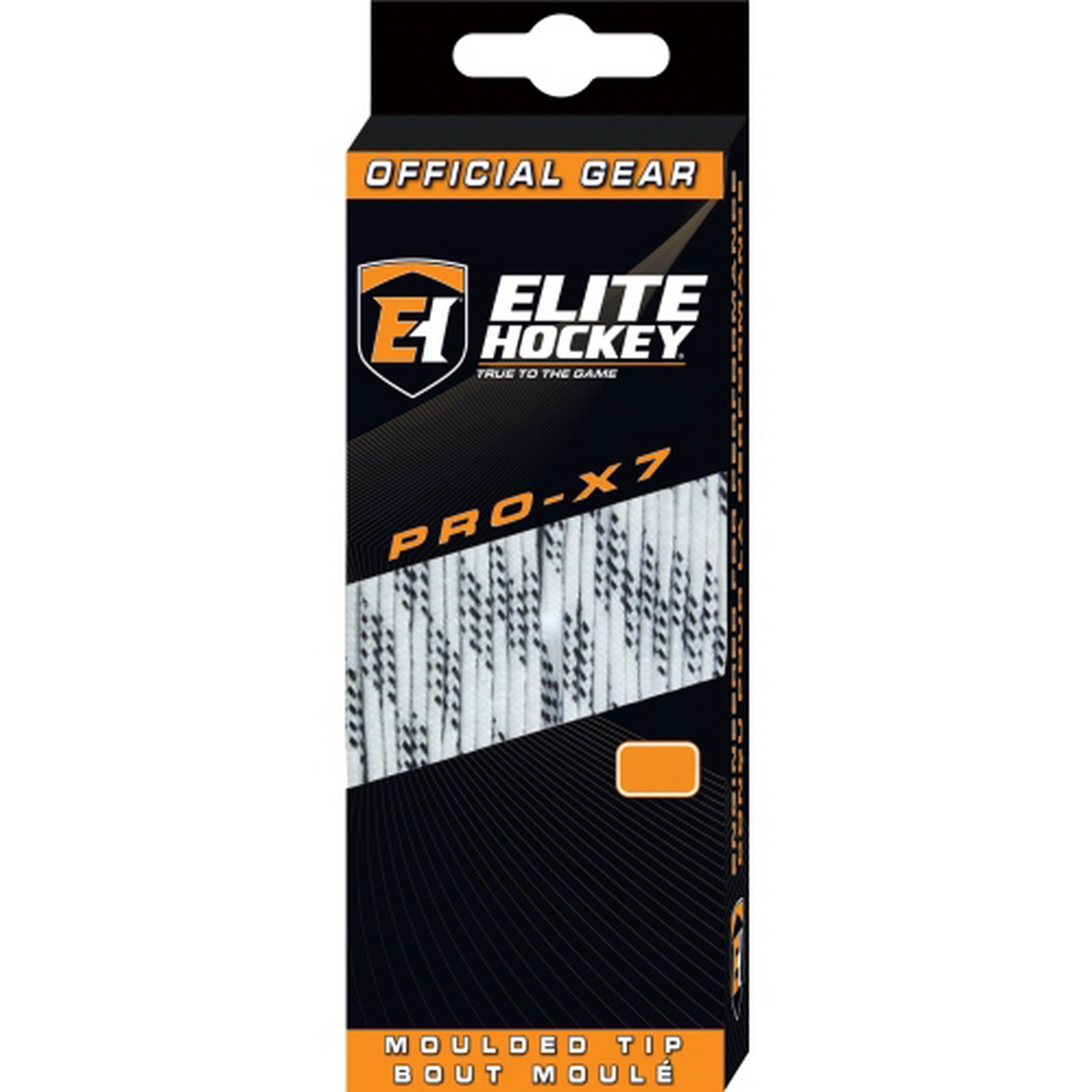 Elite HockeyPRO-X7 Wide Molded Tip Cotton Hockey Skate Laces (Color, Size Choice)