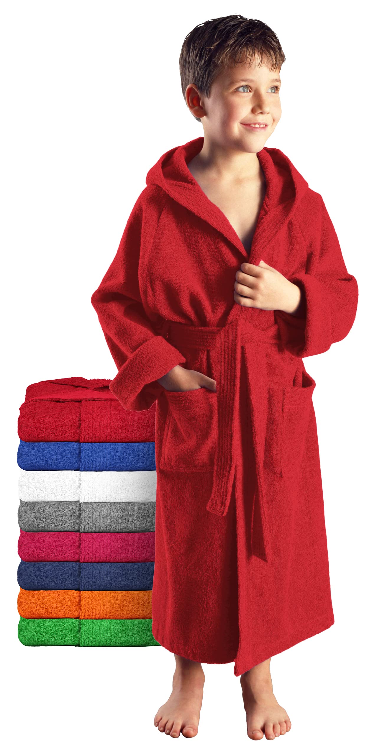 Arus Child’s Bathrobe, 116, Red