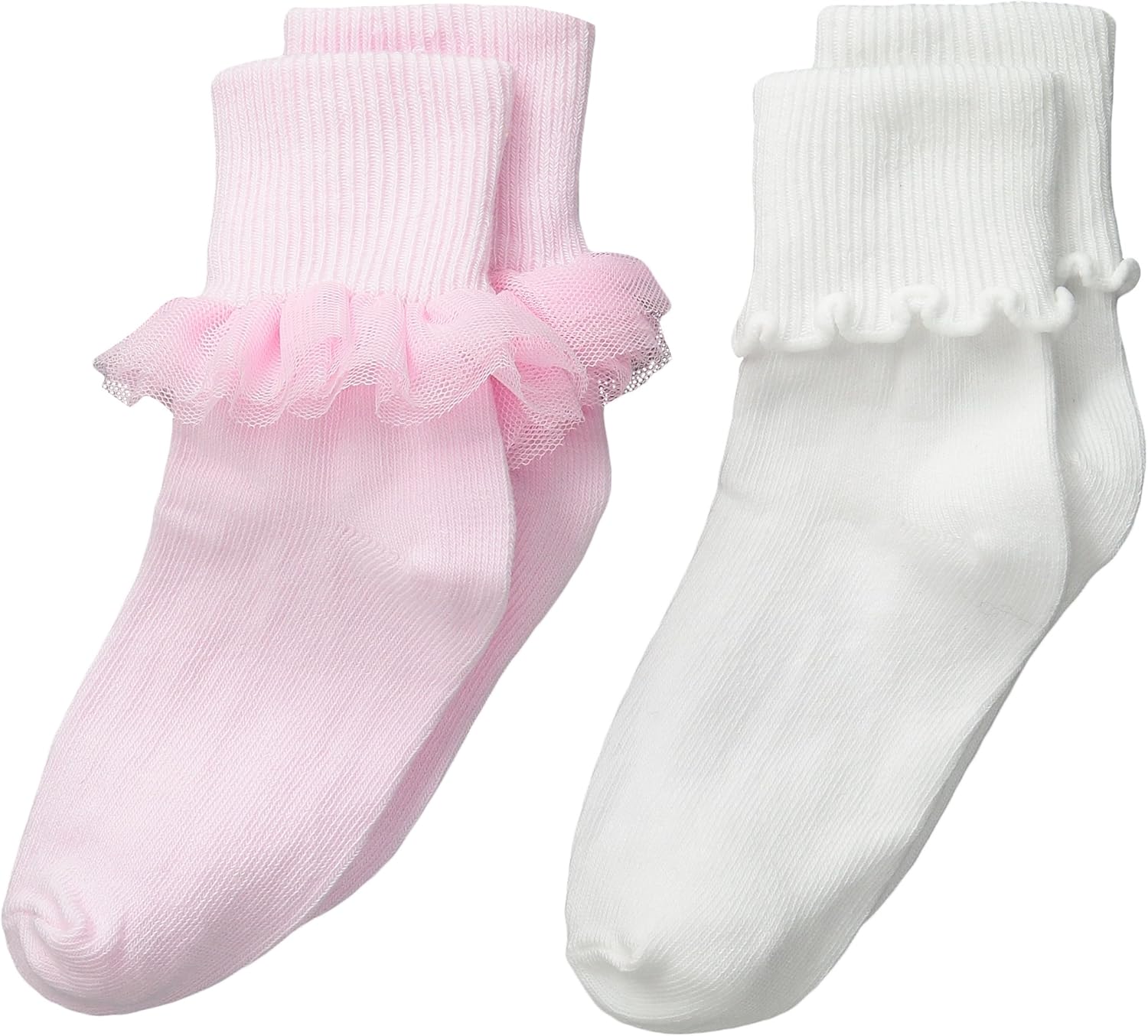 Jefferies Socks Girls' Ruffle & Ripple Edge Turn Cuff Socks