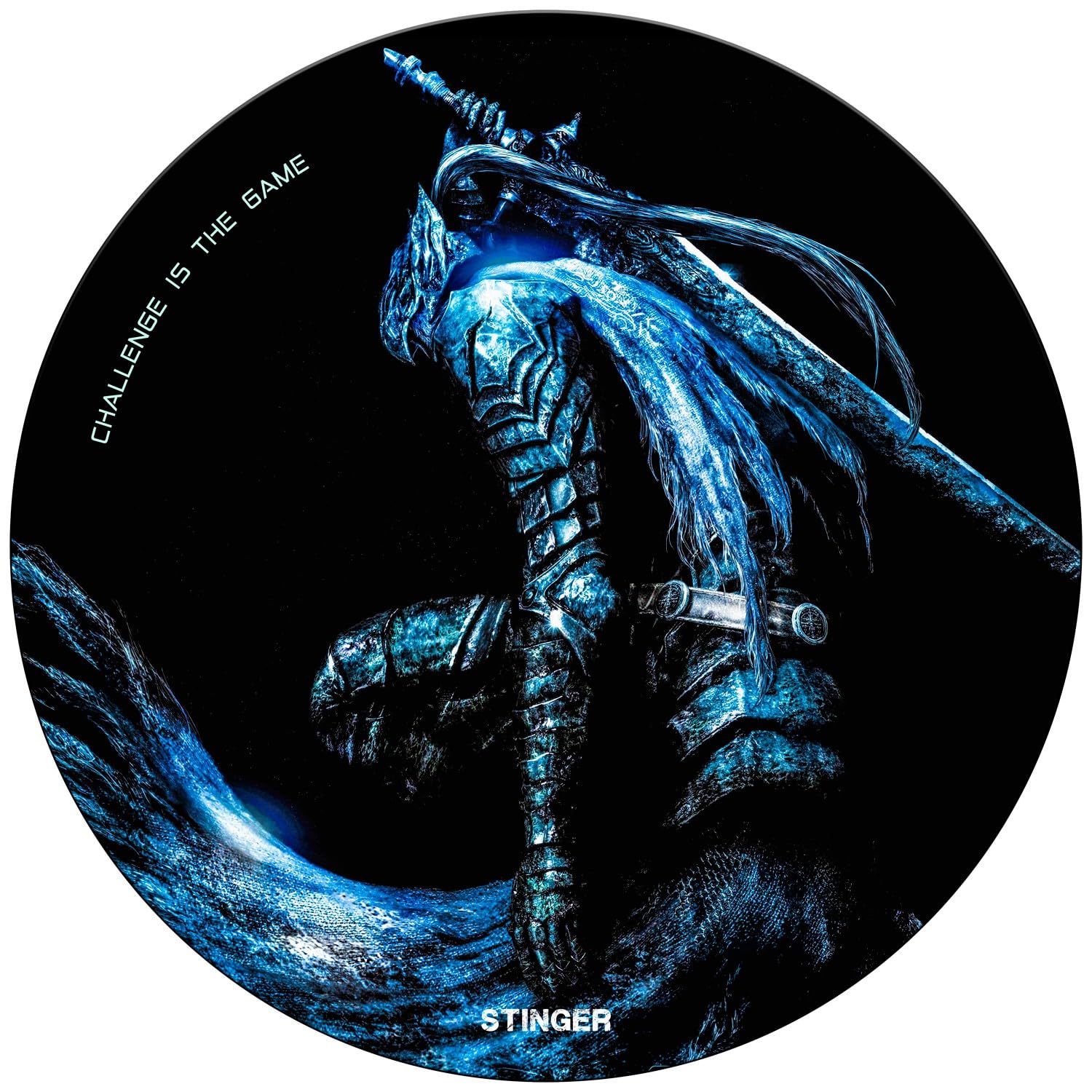 Woxter Stinger Floorpad Blue - Floor Gaming Floor Mat, Flooring - Waterproof, Washable, 100% Microfibre, Diameter 120 cm, Colour Blue