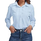 DAOAO Womens Button Down Blouse Long Sleeve Tops for Women Ladies Collared Shirt Dressy Casual Work 2025 Trendy