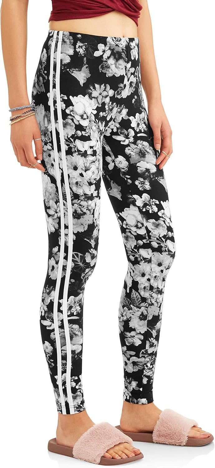 No Boundaries Gray Floral Pattern Super Soft Ankle Legging