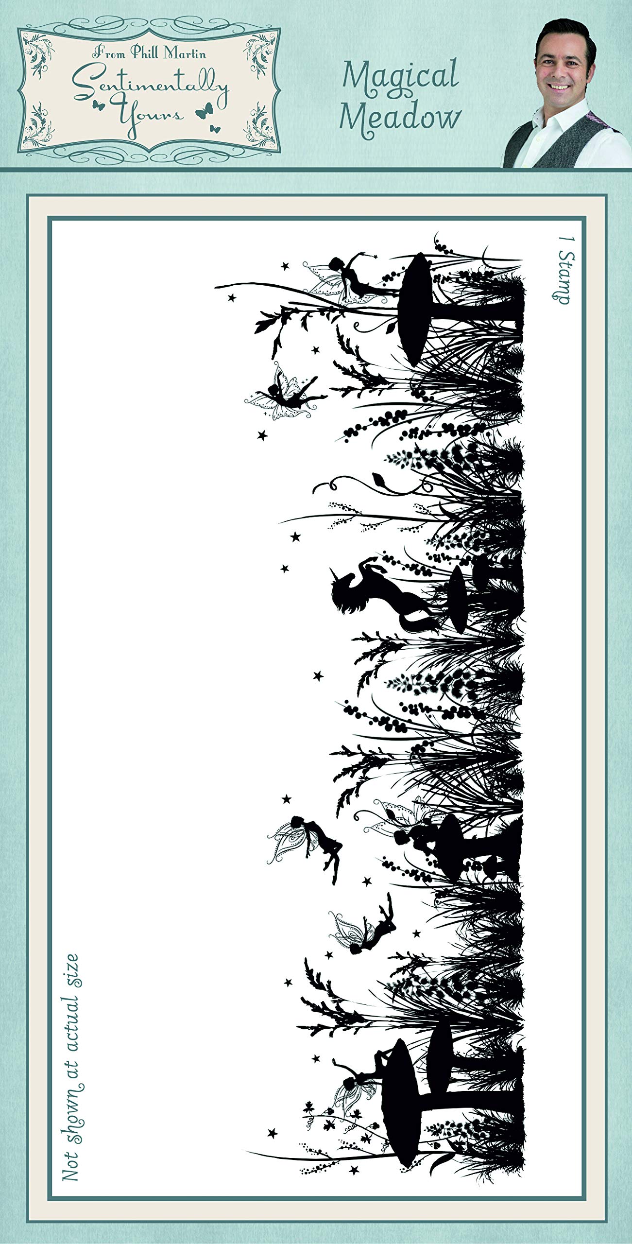 Sentimentally Yours Magical Meadow Pre Cut Rubber Stamp, Grey, DL