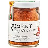 Gourmanity Piment d'Espelette Pepper Powder, Basque France, 1.41 oz Jar | Aromatic smoky mild heat, sun dried red chili seasoning, AOP classified, Non-GMO, from Basque, France