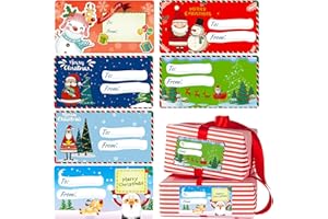 UORYBWANAI Christmas Gift Tags 120 Pcs Christmas Stickers Labels,Christmas Tags Labels Self Adhesive Christmas Tags Stickers Christmas Name Gift Labels Gift Tags for Christmas Presents