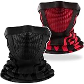 TEUEN 2 Pack Winter Neck Gaiter Warmer Windproof Ski Face Mask Cover Scarf Balaclava for Men Women Cold Weather Cycling