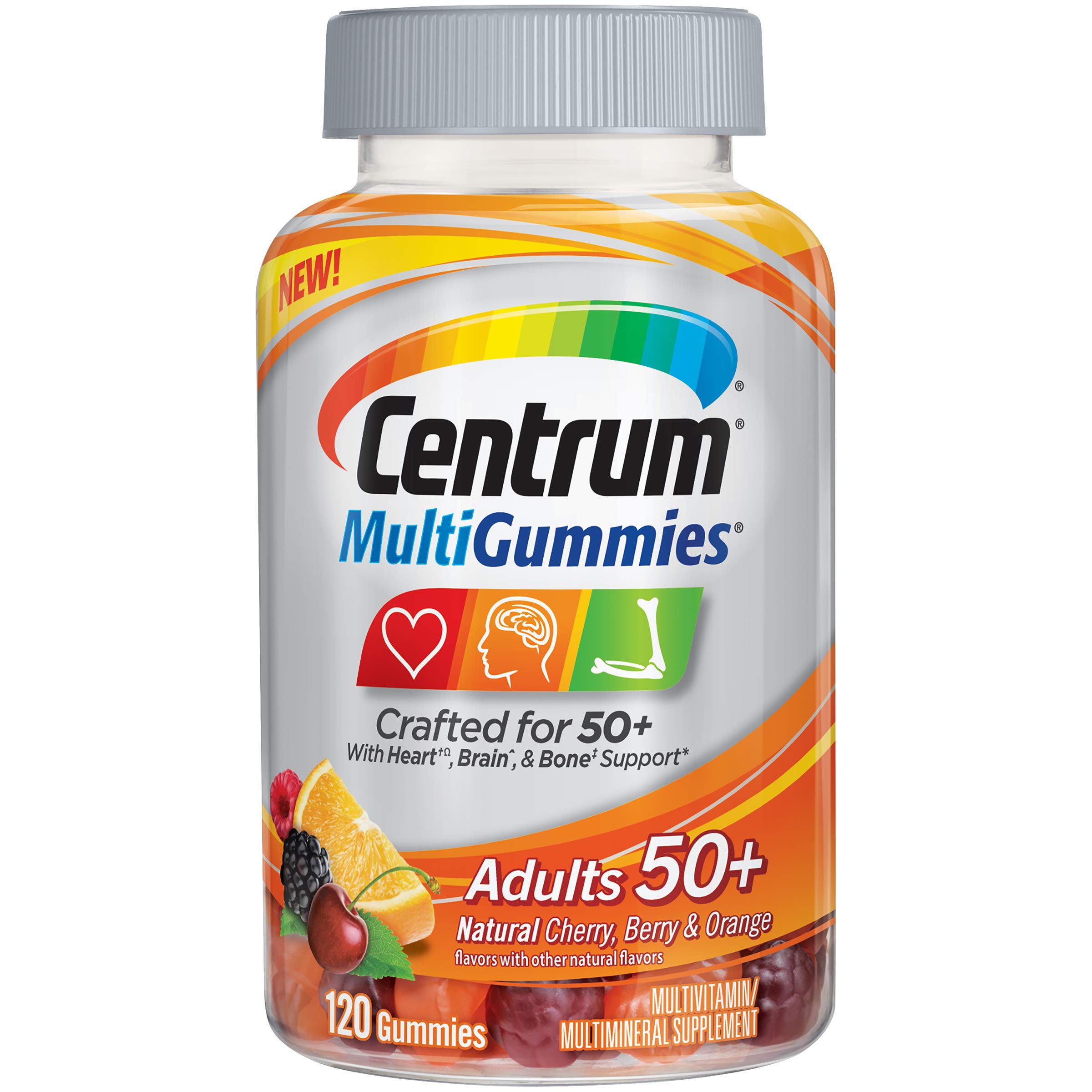 Centrum MultiGummies Adults (120 Count, Natural Cherry, Berry, Orange