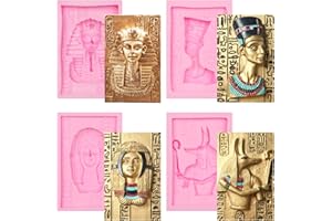 Egyptian Pharaoh Silicone Fondant Mold, Sphinx Anubis Cleopatra Chocolate Kitchen Baking Molds for Cake Decoration Cupcake To