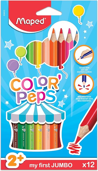Maped Color'Peps My First Jumbo Colouring Pencils 12 Bright Colours