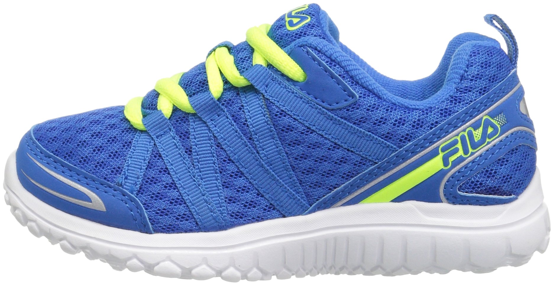 Fila Boys' Flyver Skate Shoe, Electric Blue/Safety Yellow/Metallic