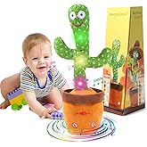 MIAODAM Dancing Talking Cactus Toy for Baby Toddler, Colorful Glowing Repeating What You Say, Singing Talking Mimicking Toy for Baby Dancing Cactus,Toys Gift for Kids Baby 1 Year Old