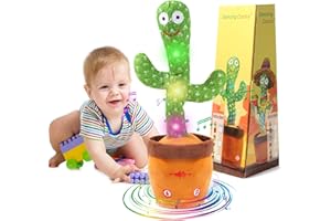 MIAODAM Christmas Dancing Talking Cactus Toy for Baby Toddler, Colorful Glowing Repeating What You Say, Singing Talking Mimicking Toy for Baby Dancing Cactus,Toys Gift for Kids Baby 1 Year Old