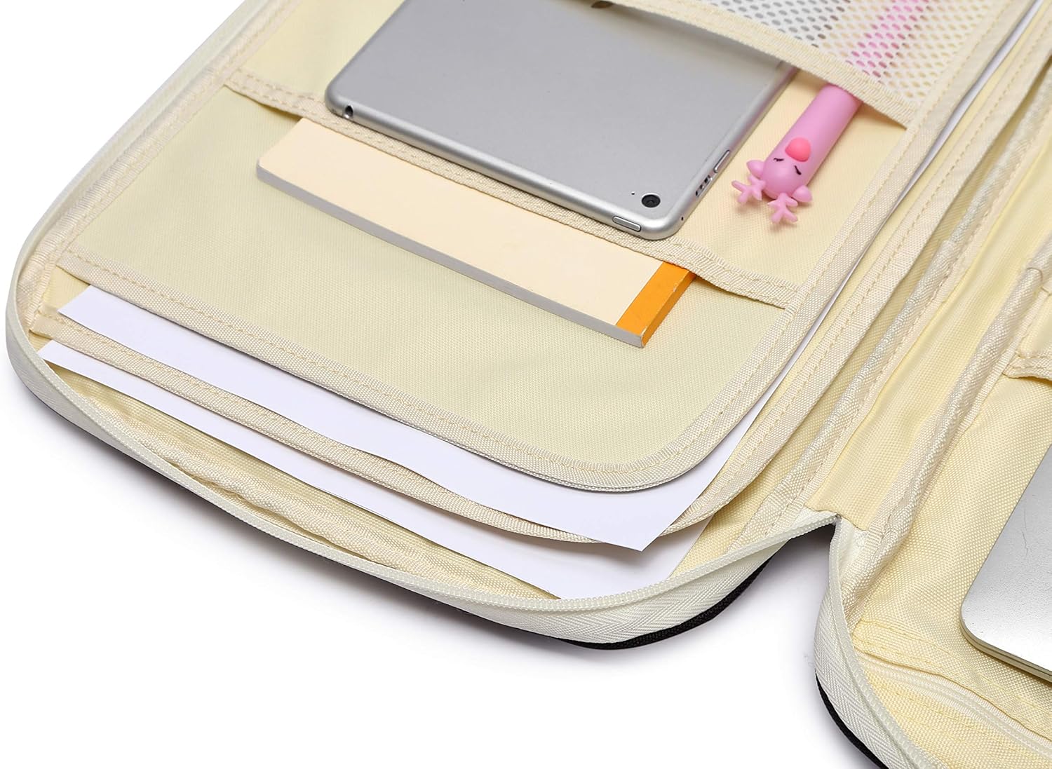 Multi-Functional A4 Document Portfolio Case Bag for Mac, Ipads, Notebooks and Pens, Portfolio Organizer with Zippers, Waterproof, Blossom : Office Products