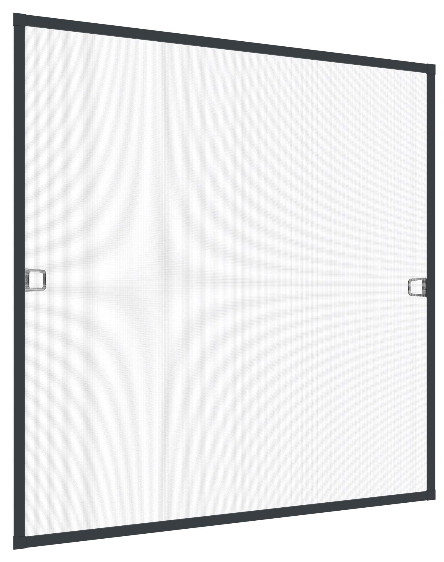 Rhino 04310 Insect Screen Window Tensioner Frame, Fly Screen for Windows, Window Screen, Fly Screen, Aluminium, Anthracite, 100 x 120 cm