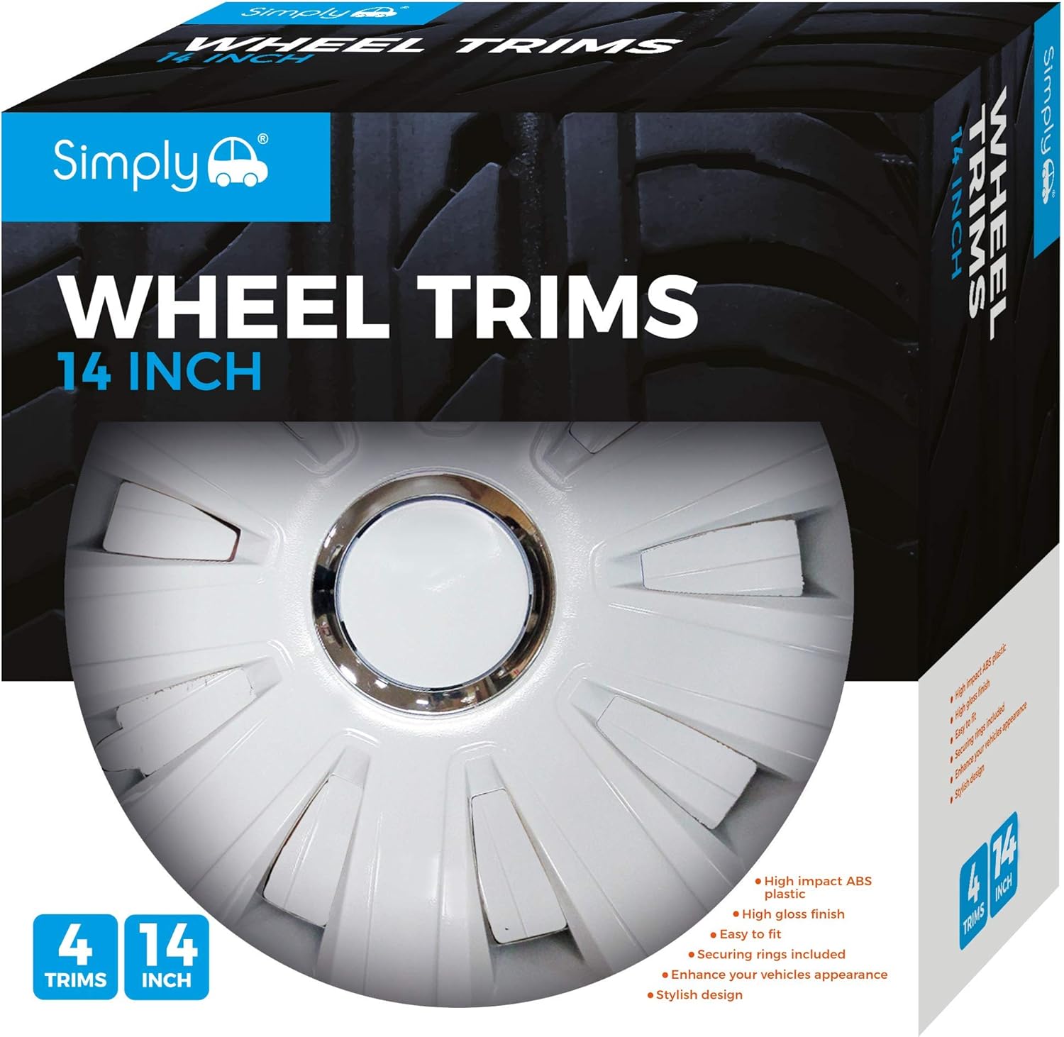 Simply SWT131 Inferno Car Wheel Trims, 14 Inches, Set of 4, Universal Fit Hub Caps, Quick & Easy Installation - Image 3