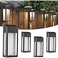 ARMXY Solar Outdoor Lights, Metal Seeded Glass Auto On/Off Waterproof Solar Wall Warm/Color Changing Solar Lights for Wall Fence Patio Yard Porch Garden Decor,4 Pack