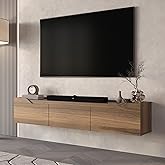 Atelier Mobili Floating TV Stand for 75 Inch TVs, Modern Entertainment Center with Cable Management,Elegant TV Stands for Living Room, Stylish Modern TV Stands (Walnut)