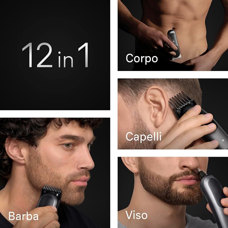 Rasoio Elettrico Barba e Capelli Serie 7, Accessori AIO7545 Grigio