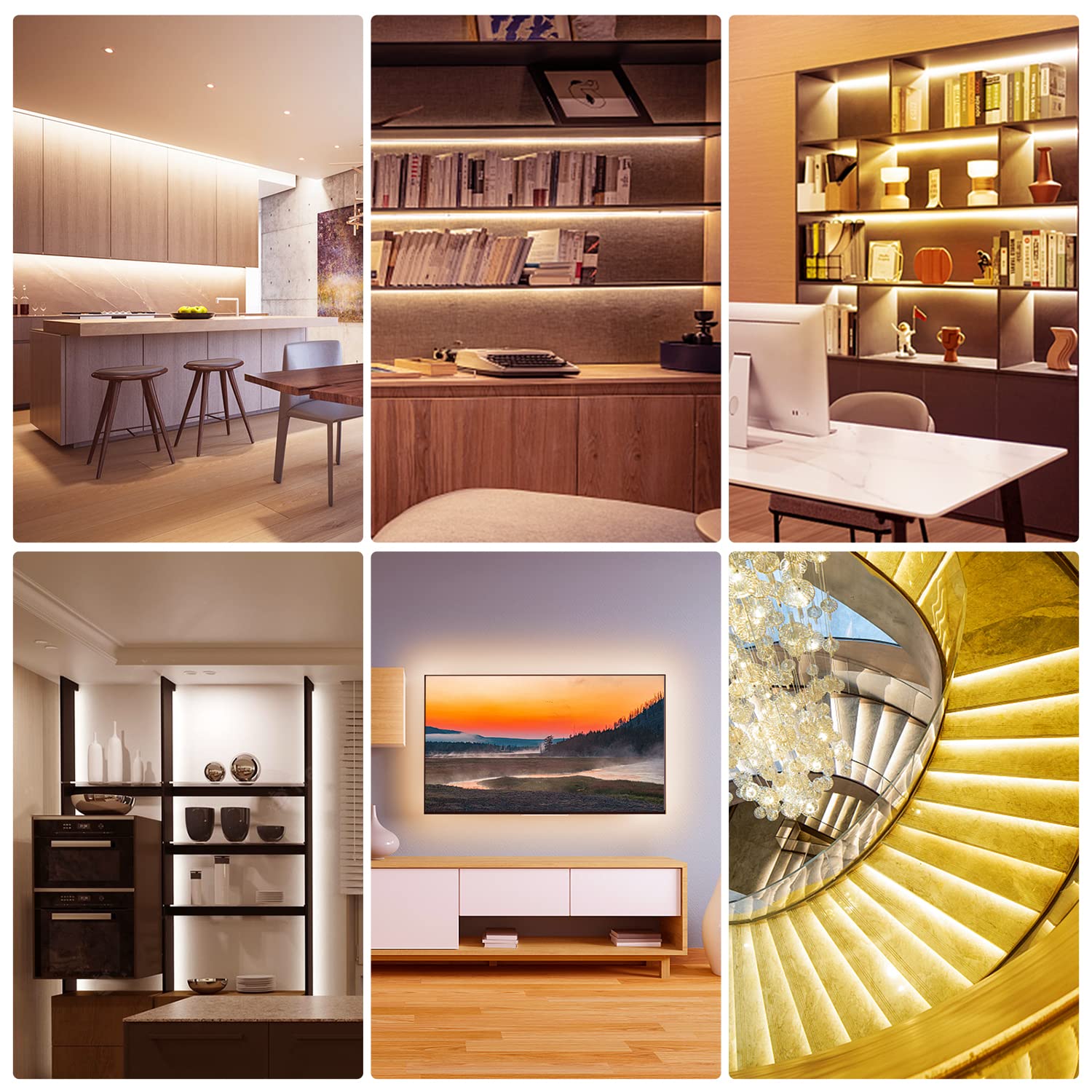 DAYBETTER Under Cabinet Lights, 6 PCS Under Cabinet