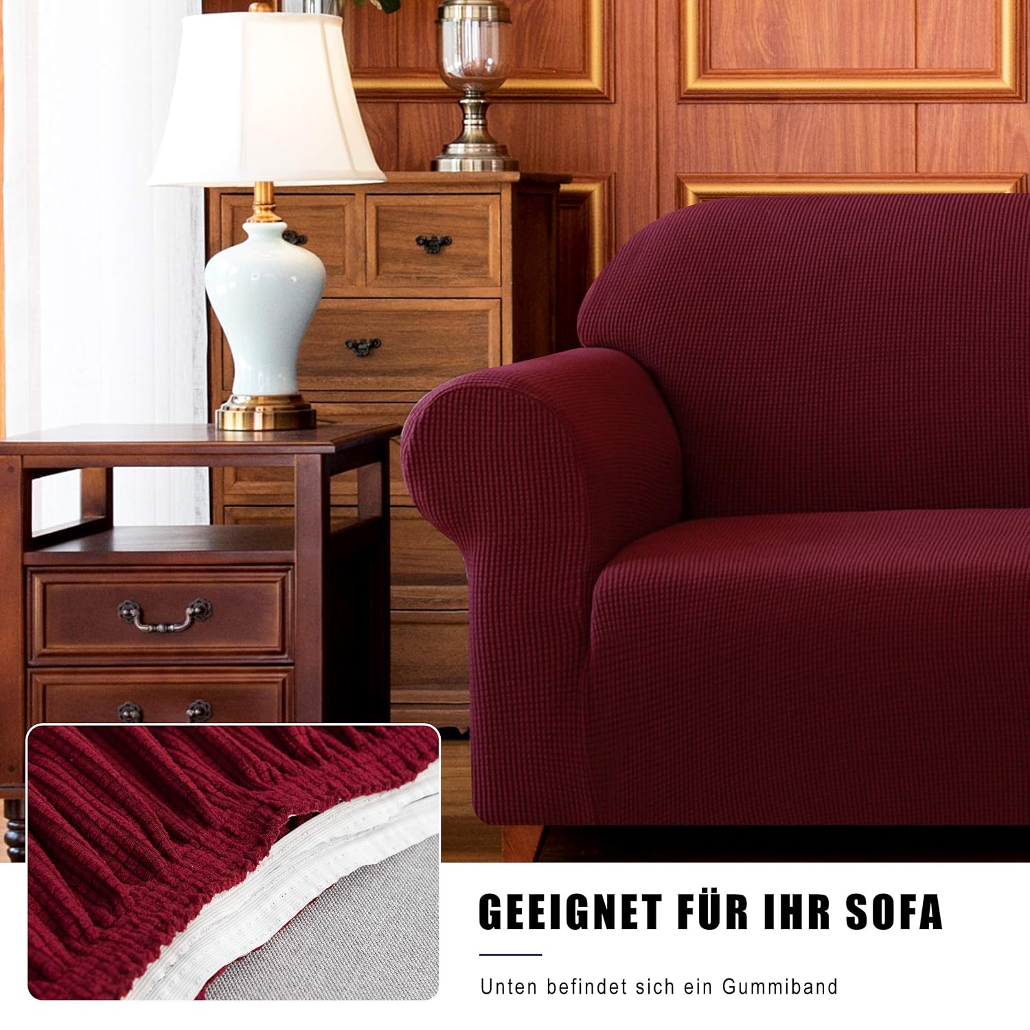 Subrtex Spandex Sofabezug Stretch Couchbezug Sesselbezug 1 (1 Sitzer, Weinrot) | eBay