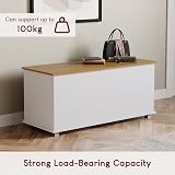 Vida Designs Arlington Storage Ottoman White Wood 100x40x48cm Lift Lid view 7