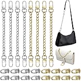 24 Pcs Purse Chain Strap Extender Studs Rivets D Ring Flat Purse Strap Extender Replacement Crossbody Conversion Kit Post Head Buttons Accessories for DIY Bag Hardware Wallet Handbags(Gold, Silver)