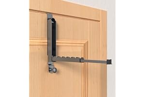 CHAUNCEY HOME Folding Clothes Drying Rack, Fits 1 3/4" Doors, Super Heavy Duty Aluminum Alloy Wreath Garland Hook Over The Door Hanger with Retractable Rod, Foldable Portable Towel Rack, Space Gray