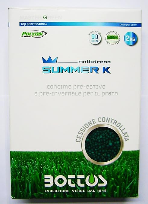 title=Concime Fertilizzante per Prato Bottos Summer K 0-0-20- kg 2