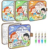 Smilo 4 Pack Reusable Water Painting Book for Kids,Magic Watercolor Books with Water Pen Seaworld,Animal,Transportation,Farm Themes–No Mess Painting & Fun Educational Sorting Sets for Ages 3+