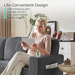 LINSY HOME Sectional Sleeper Sofa with Pull Out