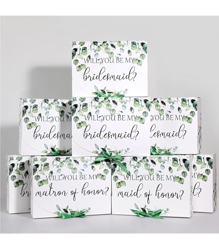 Lot De 6 Boîtes De Demande En Papier Doré Et Motif Floral