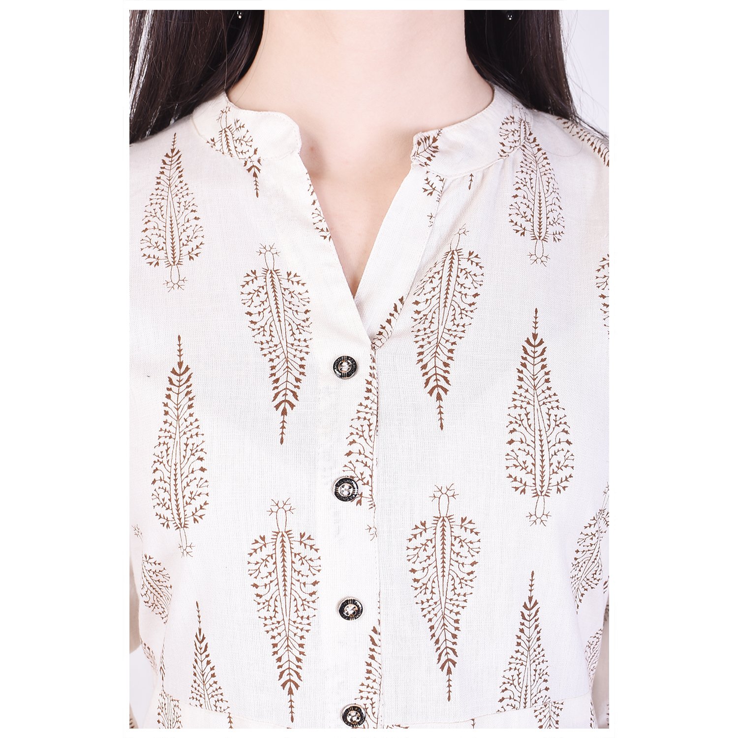 twin feet women's cottonstraight kurti with palazzo (pack of 2)(kp0062brown-white)