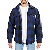 Smith's Workwear mens Sherpa-lined Plaid Fleece Shirt Jacket