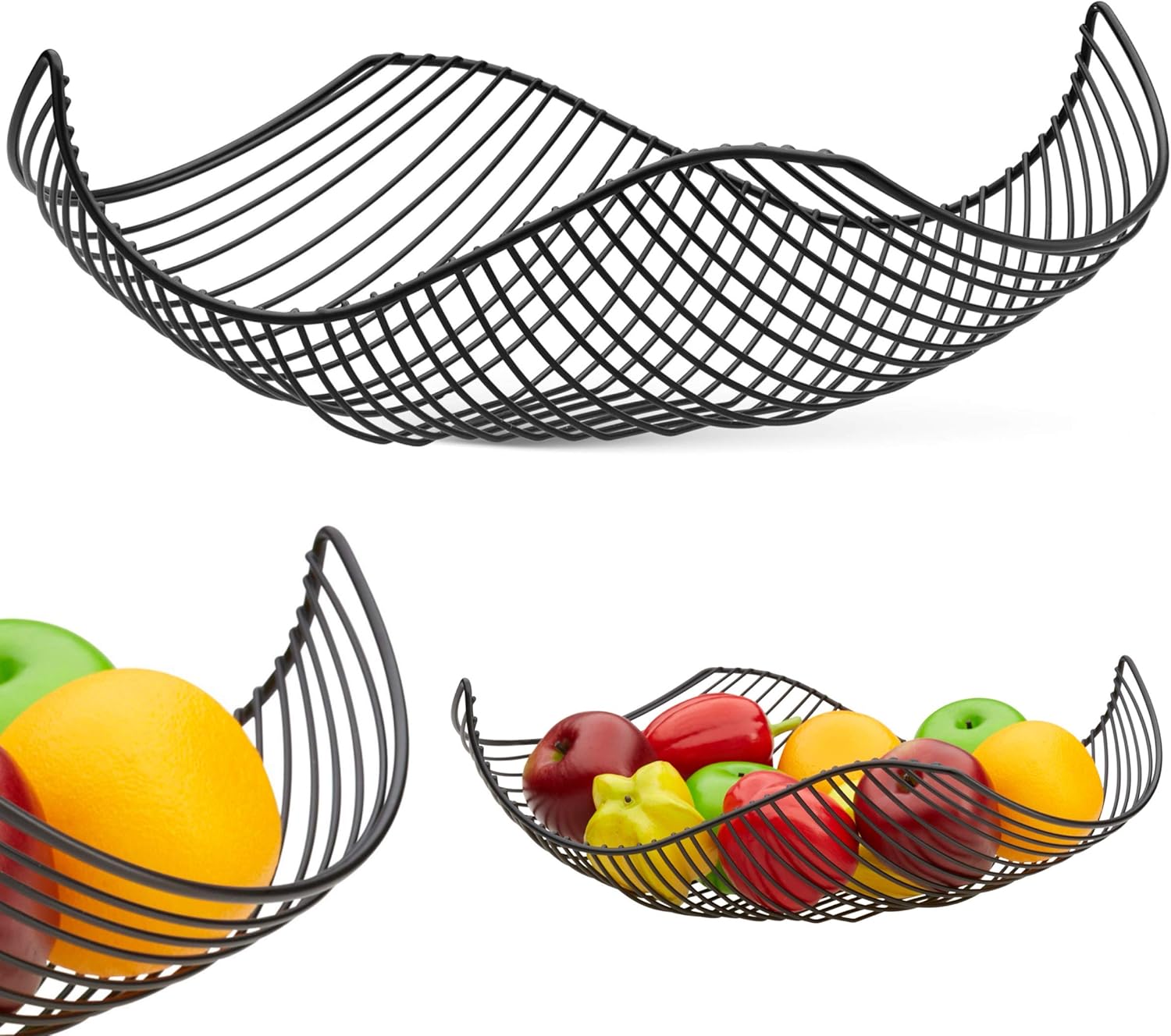 Vistella Fruit Bowl Basket in Matte Black 5 Colors Available