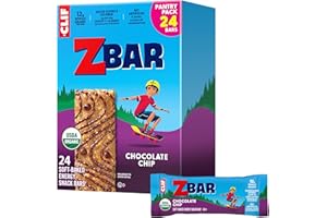 CLIF KID ZBAR Zbar - Chocolate Chip - Soft-Baked Energy Snack Bars - Non-GMO - 12g Whole Grains - USDA Organic Granola Bars (24 Pack)