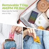 AUVON Pill Organiser XL 7 Day 2 Times a Day One-Side Large Opening Black view 8