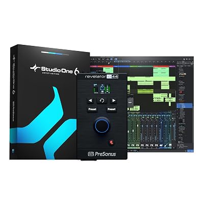 PreSonus Revelator io44 USB-C Audio Interface for music production and streaming with built-in mixer and easy-to-use effects presets plus Studio One DAW Recording Software