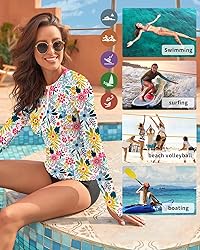 WOWENY Women Rash Guard Long Sleeve Swimsuit Top