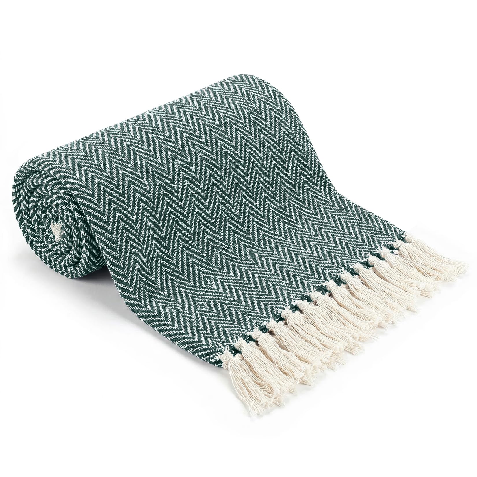 EHC Throw Blanket, Throws for Sofas armchairs Sofa Settee Couch Reversible Bed Cover Over Blanket, Single 127 x 152 cm, Green