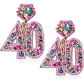 Birthday Earrings for Women, Handmade Beaded Drop Dangle Birthday Earrings for Birthday Party Celebration Outfits Jewelry Gifts for Her