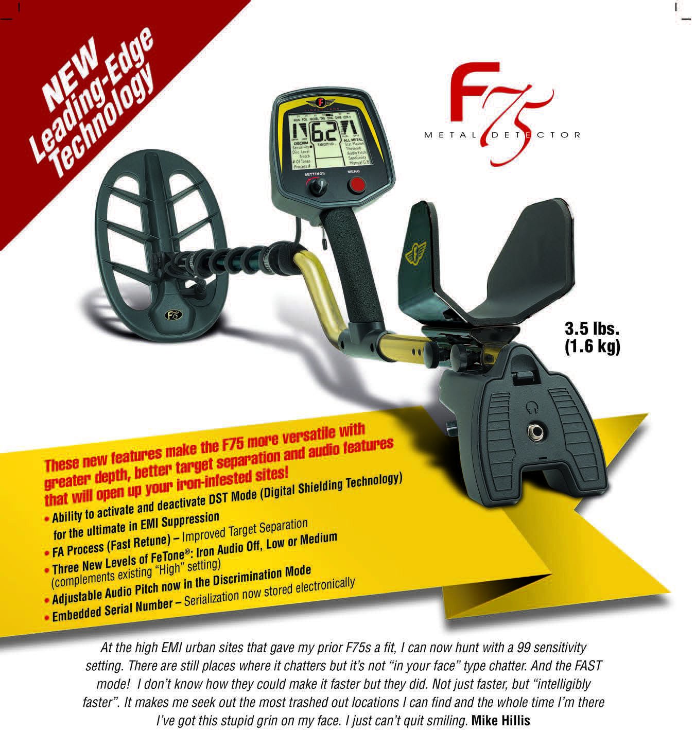 Fisher F75 LTD BLACK Metal Detector Bundle With Boost And Cache Process