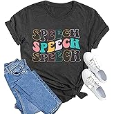 Speech Language Pathologist Shirt Women Speech Therapy Shirts SLP Gifts Shirt Casul Autism Awareness Tee Tops