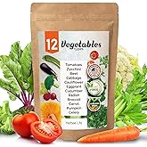 Heirloom Vegetable Seeds -100% Non-GMO - 1000 Garden Seeds Survival Pack - Tomato, Broccoli, Carrot, Celery, Cucumber Seeds a