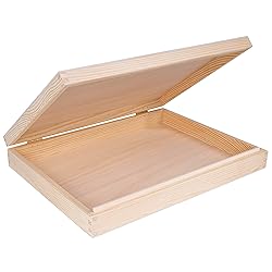 Creative Deco A4 Wooden Storage Box Unpainted Plain