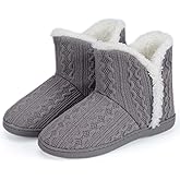 TUOBUQU Women Warm Bootie Slippers Fluffy Plush Indoor Outdoor Winter Booty Slippers