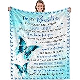 Nahjiiem Bestie Gifts for Women, Besties Birthday Gifts Blanket, Long Distance Friendship Gift for Best Friend Woman, Besties Sister Gift Throw Blanket 50 x 60 Inch