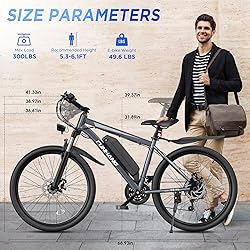 Funhang Electric Bike for Adults, 26'' 1000W Peak