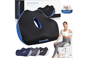 DASHENRAN Serensitz Orthopedic Seat Cushion, 2025 New Serenesitz Ortserenesitz Orthopedic Seat Cushiohopedic Seat Cushio, Ergonomic Serene Sitz Cushion, Serengeti Orthopedic Seat Cushion for Car, Office (Blue)