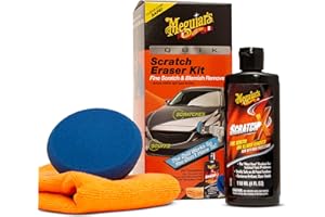 Meguiar's Quik Scratch Eraser Kit, Car Scratch Remover That Removes Blemishes, Includes ScratchX, Drill-Mounted Pad, Microfib