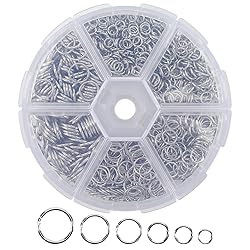 1000Pcs O Ring Connectors Metal Open Jump Rings Set